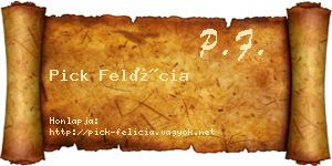 Pick Felícia névjegykártya