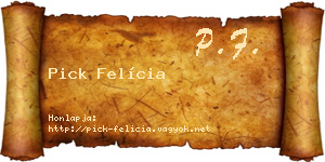 Pick Felícia névjegykártya